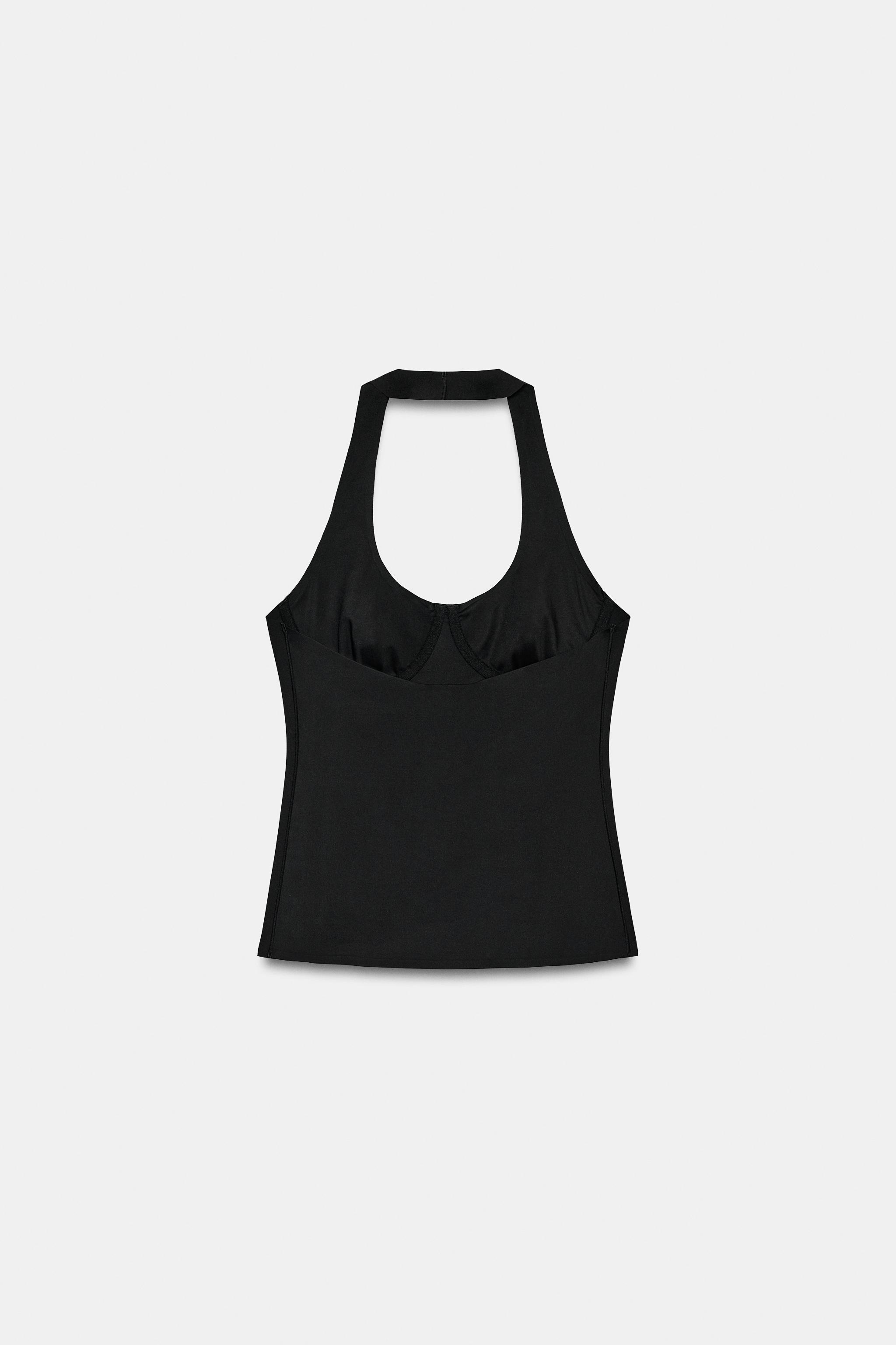POLYAMIDE HALTER TOP